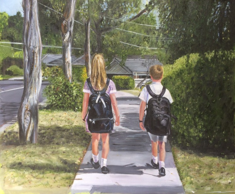 10 Caitlan and Deck Woods Walking to School